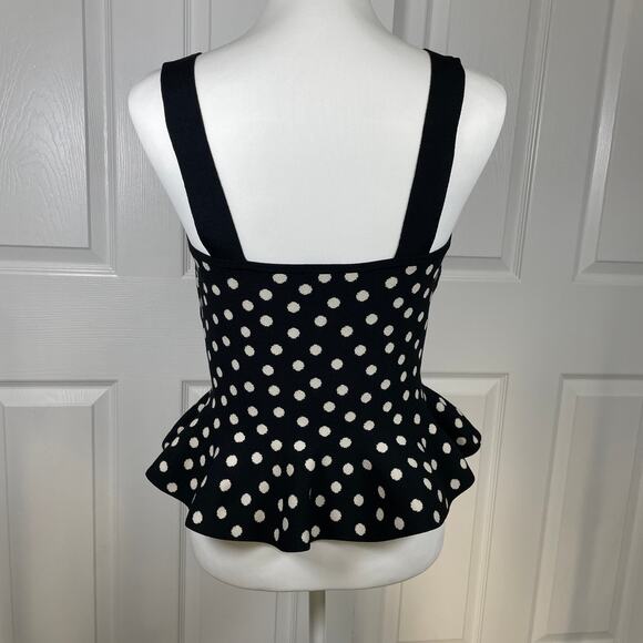 Express Women's Body Contour Polka Dot Sweater Medium Black and Off White - Picture 3 of 11